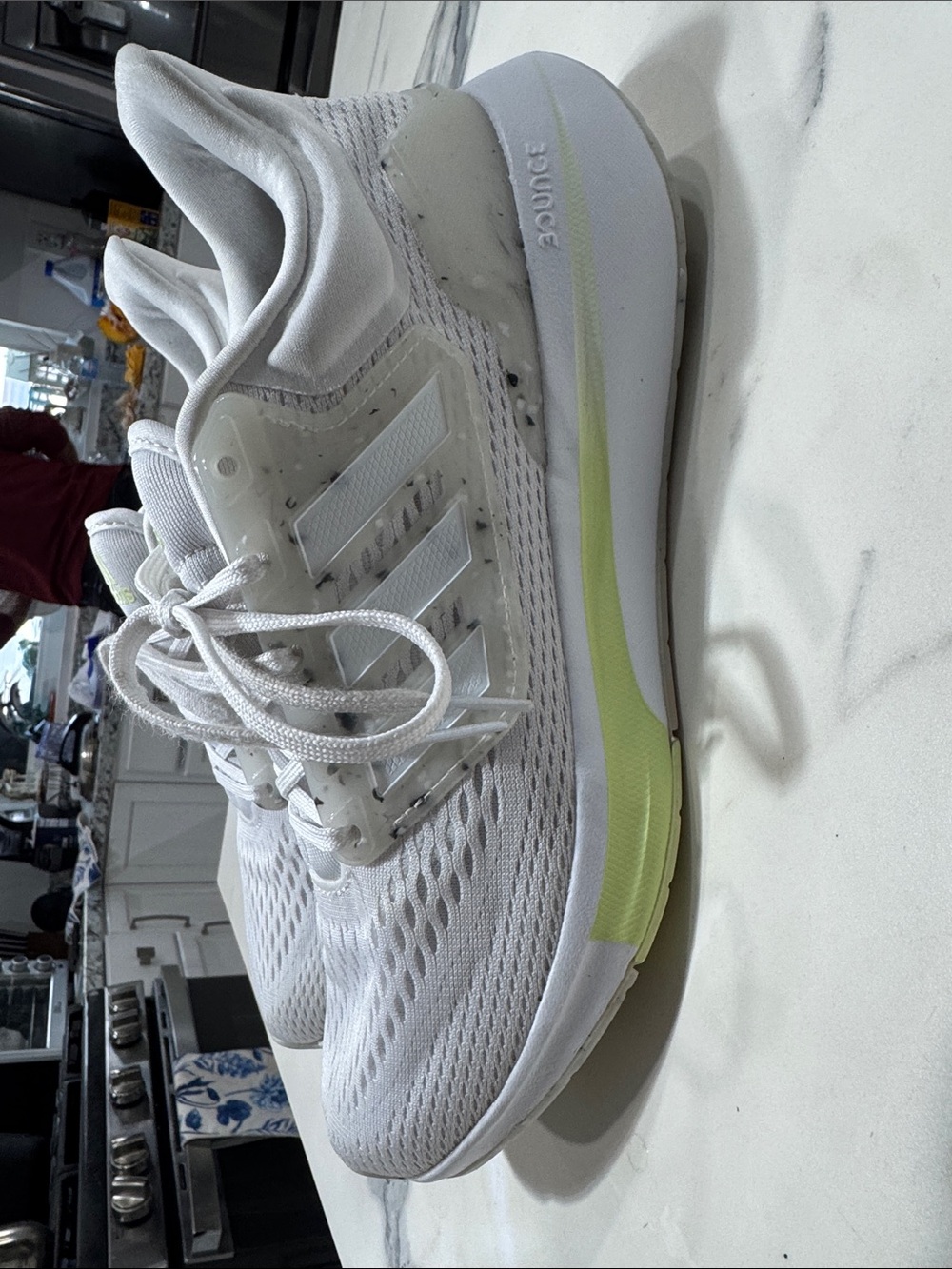 Adidas EQ21‎ Run Sneakers Womens 8.5 White Good Bounce Mesh Athletic Shoes